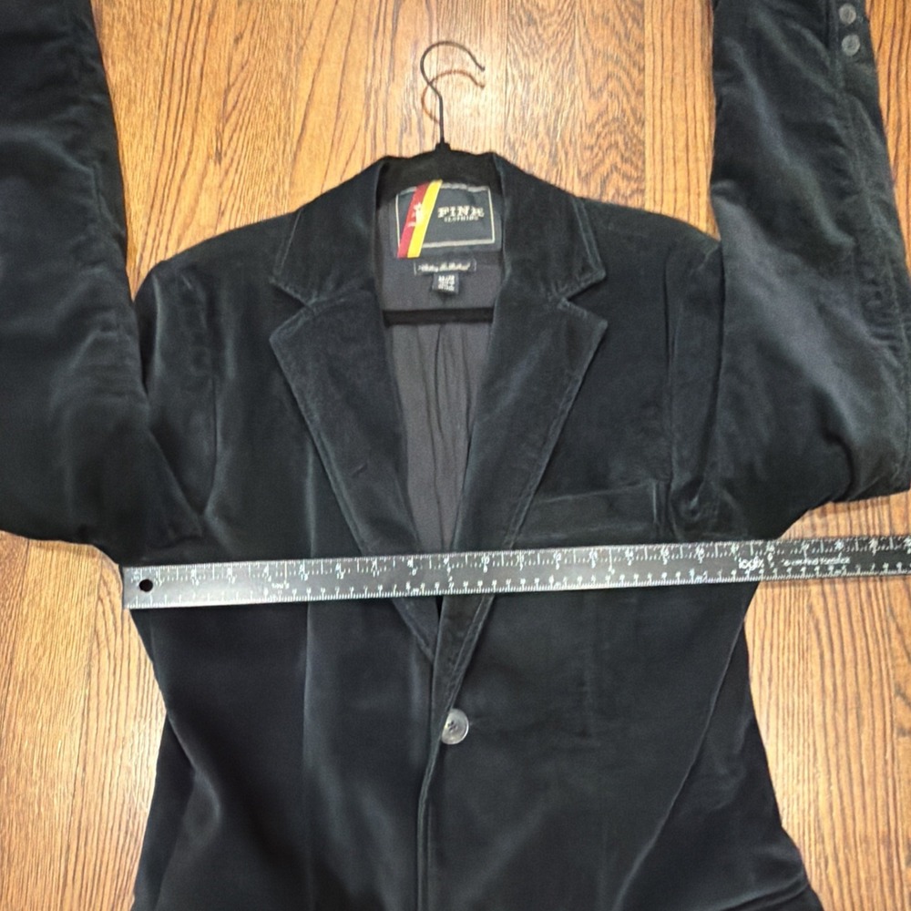 Vintage New Fink Blazer Mens Med Dark Blue Velvet Velour Lined 70s Retro - Picture 8 of 16